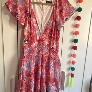 Nasty Gal Pink and White Floral Dress